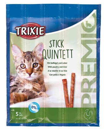 TRIXIE STICK QUINTETT gardums kaķiem Nūjiņas ar mājputnu un aknām 5gb