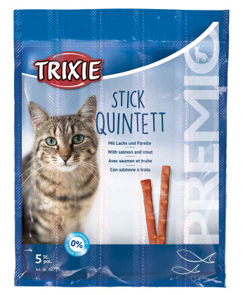 TRIXIE STICK QUINTETT gardums kaķiem Nūjiņas ar lasi un foreli 5gb
