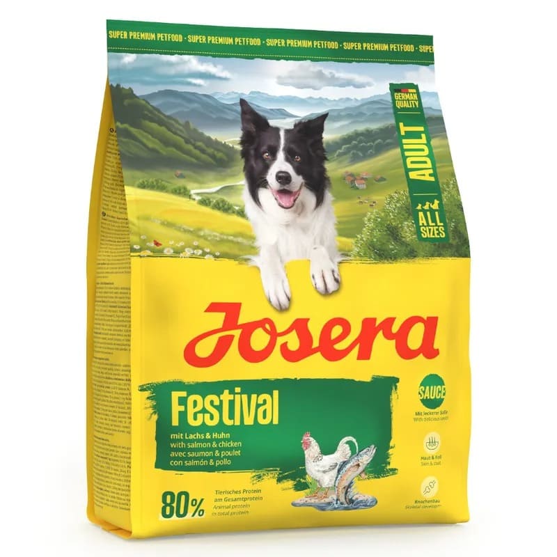 Josera Festival sausā suņu barība pieaugušiem suņiem ar lasi un putnu gaļu 900 g