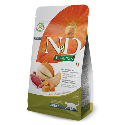 FARMINA N&D CAT GF PUMPKIN DUCK sausā barība kaķiem Pīle, ķirbis, melone 5kg