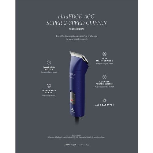 ANDIS ULTRAEDGE AGCB SUPER BRUSHLESS cerpjamā mašīnīte suņiem