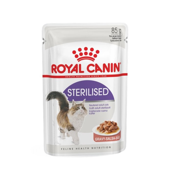 ROYAL CANIN FHN STERILISED GRAVY kaķu konservi mērcē 85g