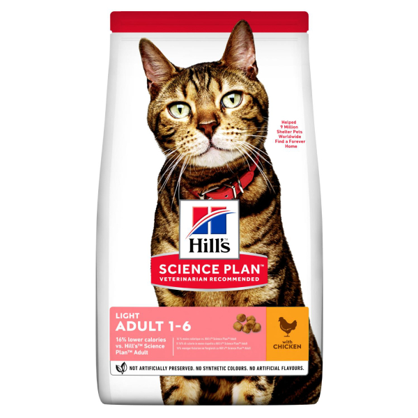 HILL`S SP CAT ADULT LIGHT sausā kaķu barība Vista 10kg