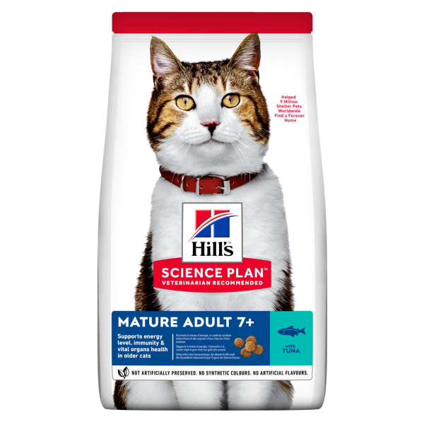 HILL`S SP CAT MATURE 7+ TUNA sausā kaķu barība Tuncis 1.5kg