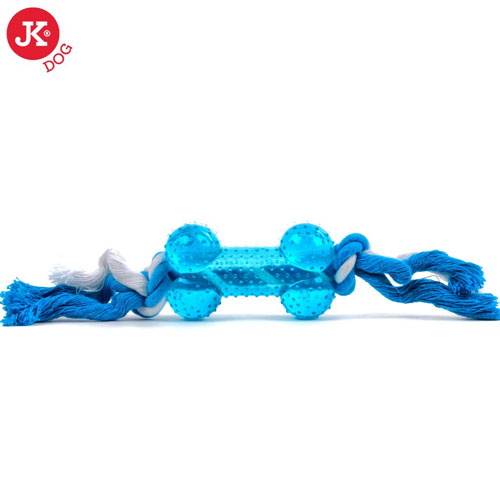 JK suņu rotaļlieta Virve ar kaulu Blue 8.5cm