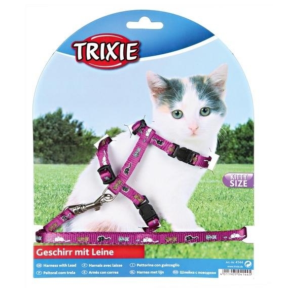 Trixie kaķu iemaukti krūšu siksna un pavada kaķēniem 21-34cm/8mm, 120cm