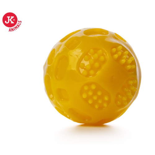 JK suņu rotaļlieta Bumba izturīga ar skaņu Yellow 6cm