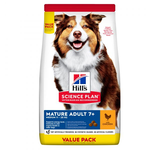 HILL`S SP DOG MEDIUM MATURE 7+ sausā barība suņiem Vista 18kg