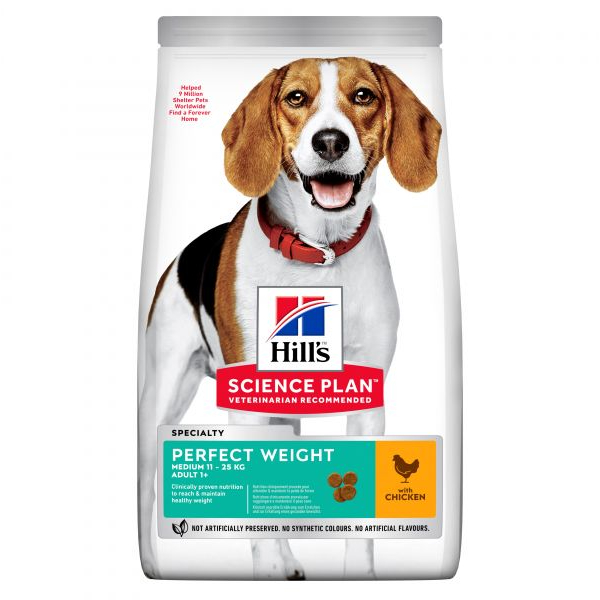 HILL`S SP DOG MEDIUM PERFECT WEIGHT sausā barība suņiem Vista 2kg