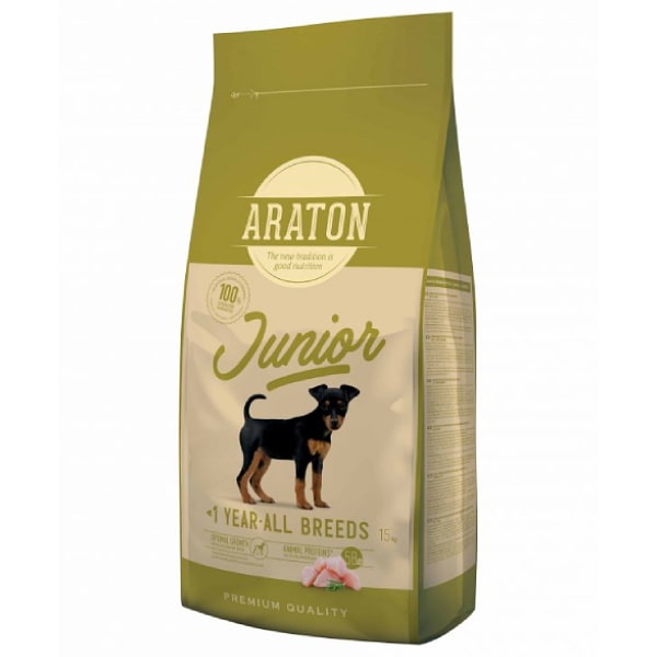 Araton Junior sausā suņu barība ar vistu 15 kg