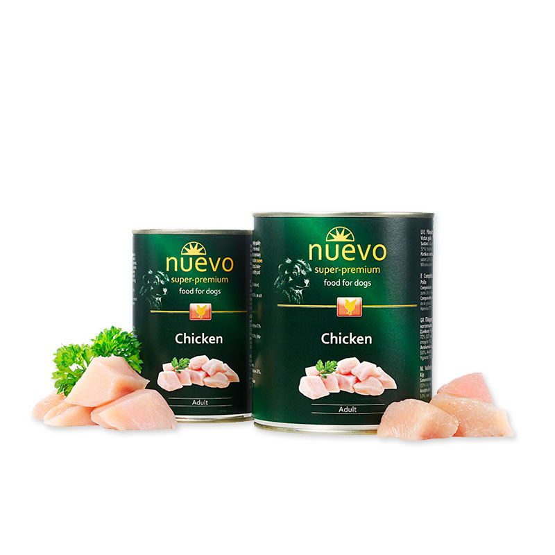 NUEVO DOG CHICKEN konservi suņiem Vista 800g