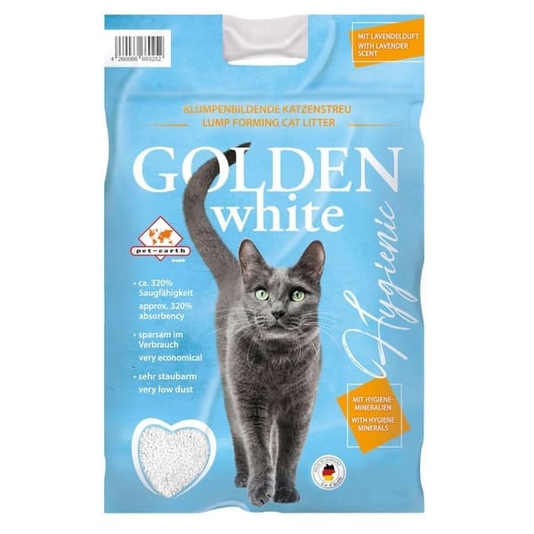 Golden White kaķu smiltis cementējošas ar lavandas aromātu 14 kg