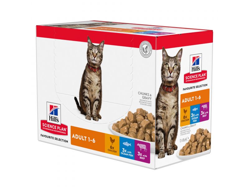 HILL`S SP CAT MIX konservi kaķiem Vista, zivis, liellops 85g