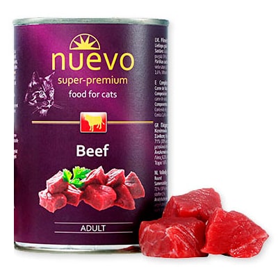 NUEVO CAT BEEF konservi kaķiem Liellops 400g