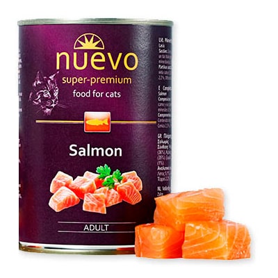 NUEVO CAT SALMON konservi kaķiem Lasis 400g