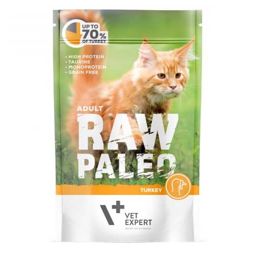 RAW PALEO CAT TURKEY konservi kaķiem Tītars 100g