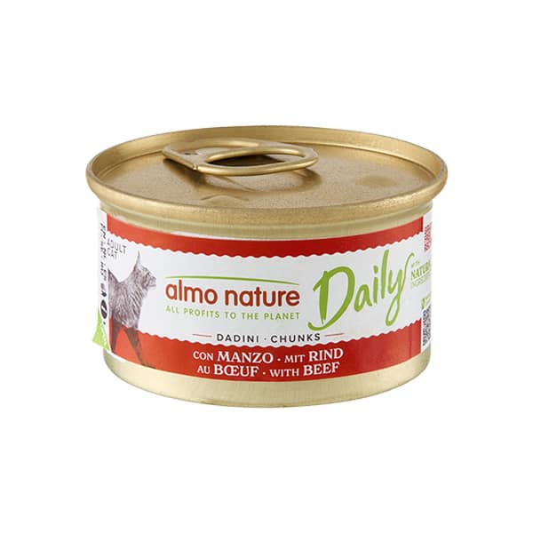 Almo Nature Cat DAILY Chunks Beef kaķu konservi Liellopa gabaliņi 85g