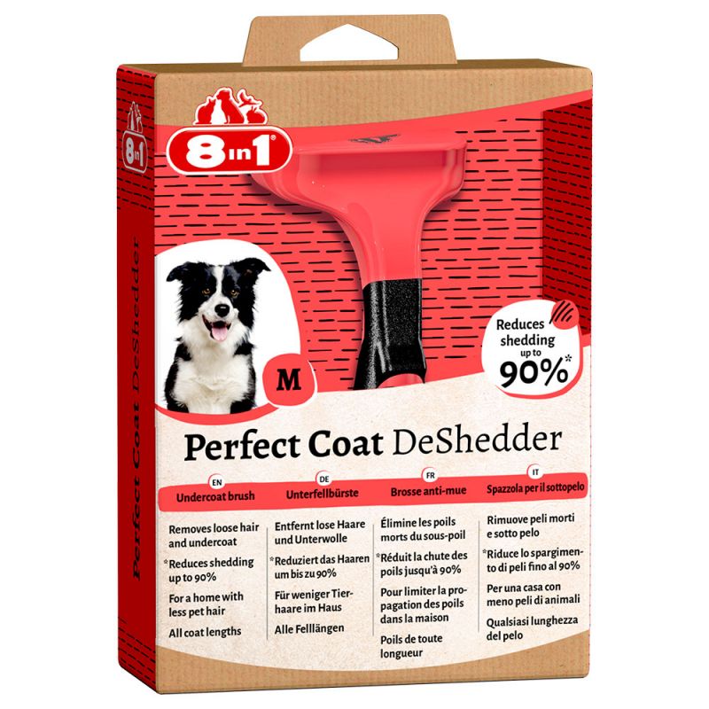 8in1 Perfect DeShedder pavilnas ķemme suņiem Medium