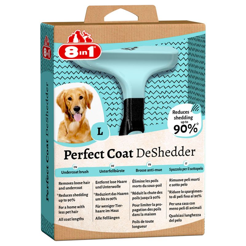8in1 Perfect DeShedder pavilnas ķemme suņiem Large