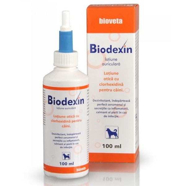 Biodexin ausu tīrīšanas losjons ar hlorheksidīnu suņiem 100 ml