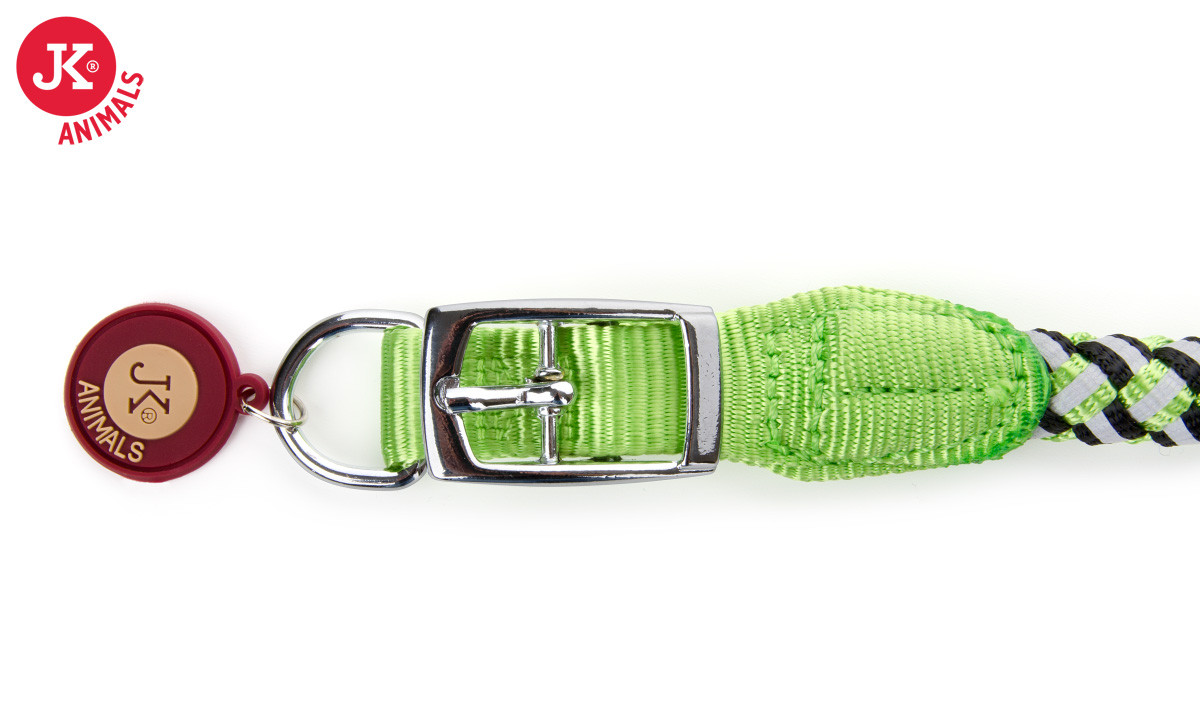 JK suņu kaklasiksna atstarojoša M 44-53cm Green