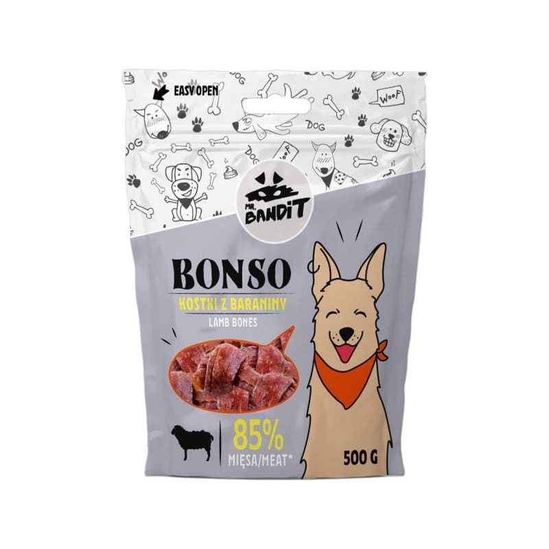 MR.BANDIT BONSO LAMB gardums suņiem Jēra gaļa 500g
