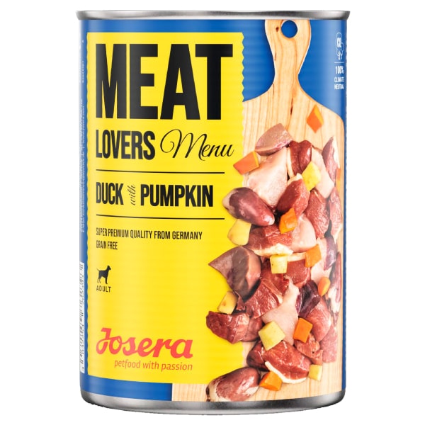 Josera Meat Lovers Menu Duck & Pumpkin konservi suņiem ar pīli un ķirbi 400 g