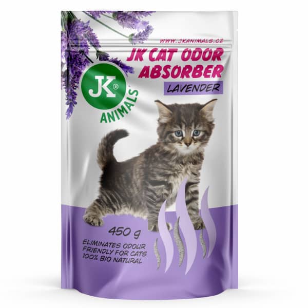 JK Absorber Lavanda smaku absorbents kaķu pakaišiem ar lavandas aromātu 450 g