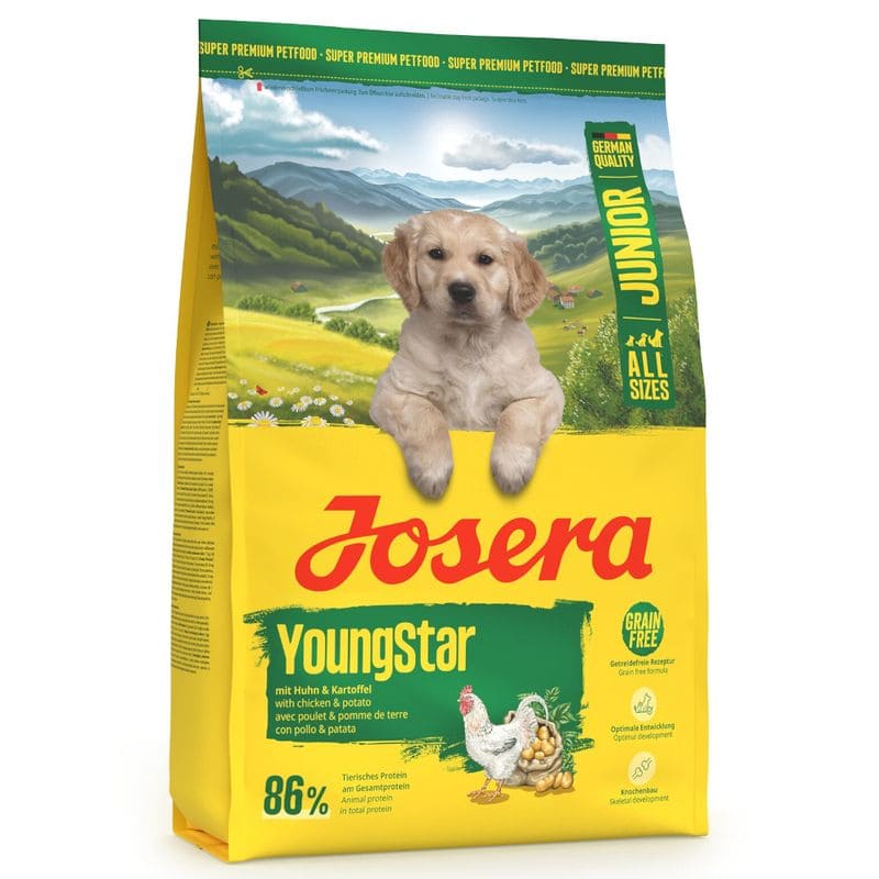 Josera YoungStar sausā suņu barība kucēniem bezgraudu ar putnu gaļu 900 g