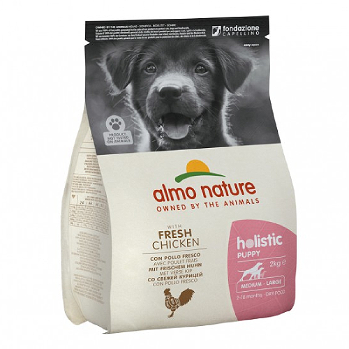 Almo Nature Holistic PUPPY sausā kucēnu barība M/L Vista 2kg