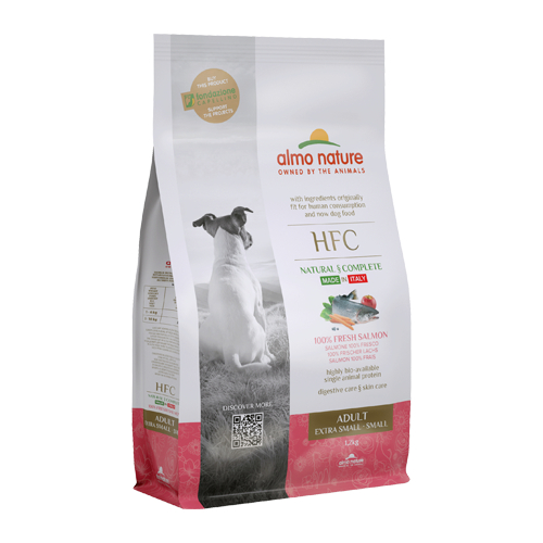 Almo Nature HFC Adult Salmon sausā barība suņiem XS/S Lasis 1.2kg