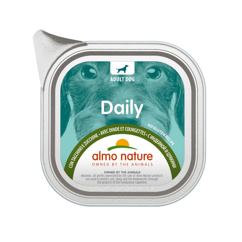 ALMO NATURE DOG DAILY TURKEY konservi suņiem Tītars, kabači 100g