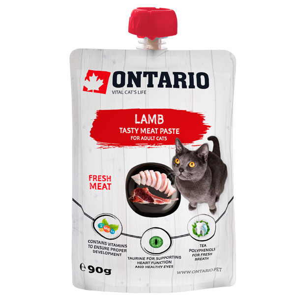 ONTARIO CAT TASTY MEAT PASTE LAMB gaļas pasta kaķiem Jērs 90g