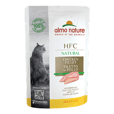 Almo Nature Cat HFC Chicken Fillet konservi kaķiem Vistas fileja 55g