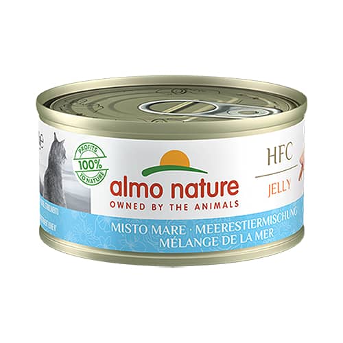Almo Nature Cat HFC Jelly Seafood konservi kaķiem Jūras veltes mix želejā 70g