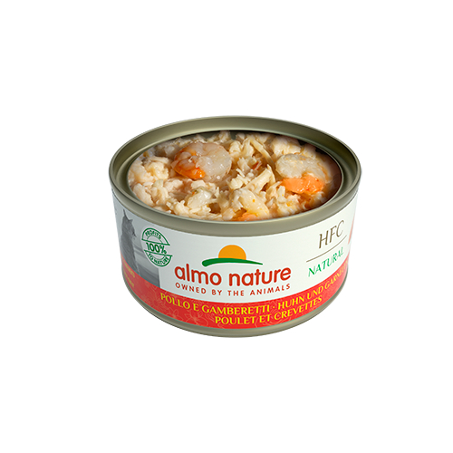 Almo Nature Cat HFC Chicken & Shrimps konservi kaķiem Vista, garneles 70g