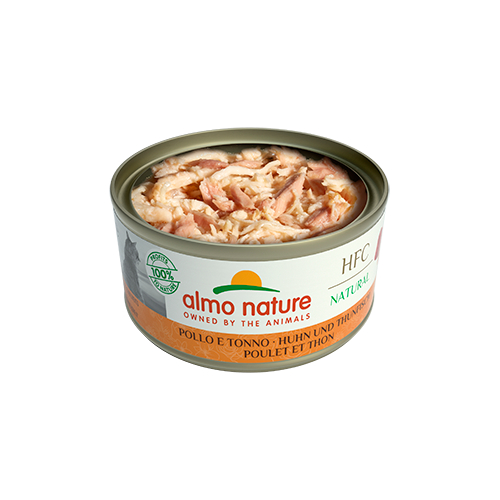 Almo Nature Cat HFC Chicken & Tuna konservi kaķiem Vista, tuncis 70g