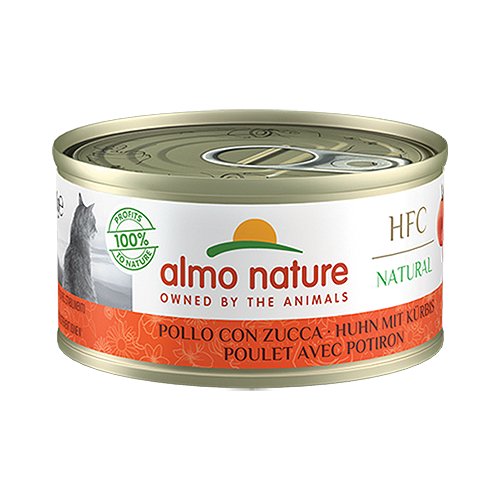 Almo Nature Cat HFC Chicken & Pumpkin konservi kaķiem Vista, ķirbis 70g