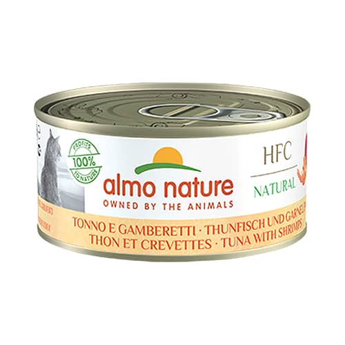 Almo Nature Cat HFC Tuna & Shrimps konservi kaķiem Tuncis, garneles 150g