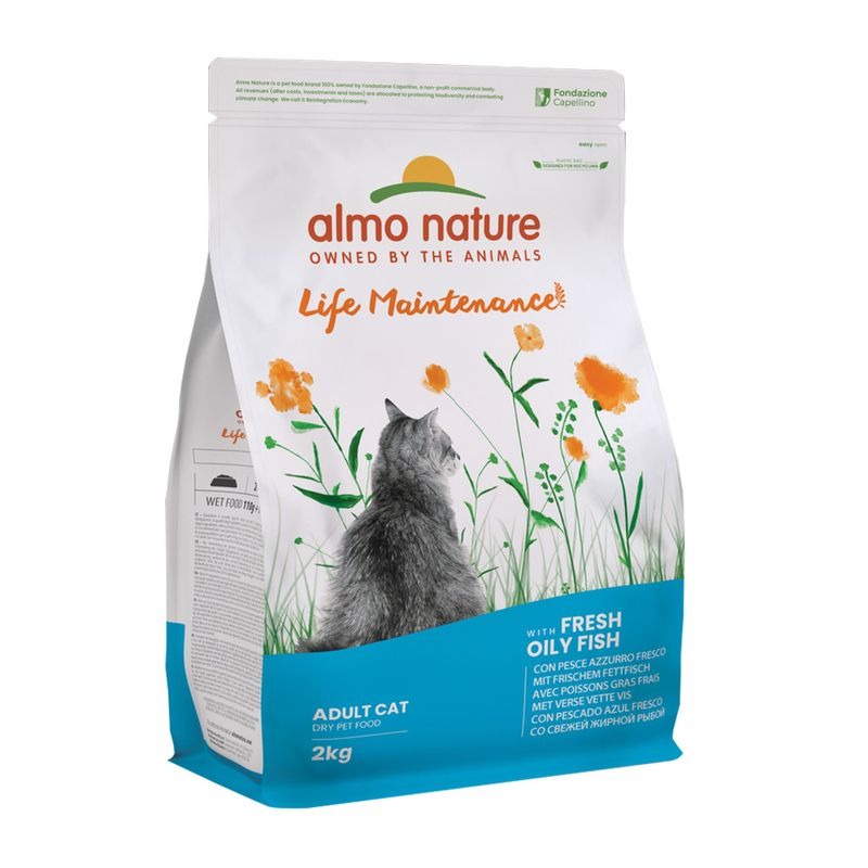 Almo Nature Cat Holistic Oily Fish sausā barība kaķiem Treknās Zivis 2kg