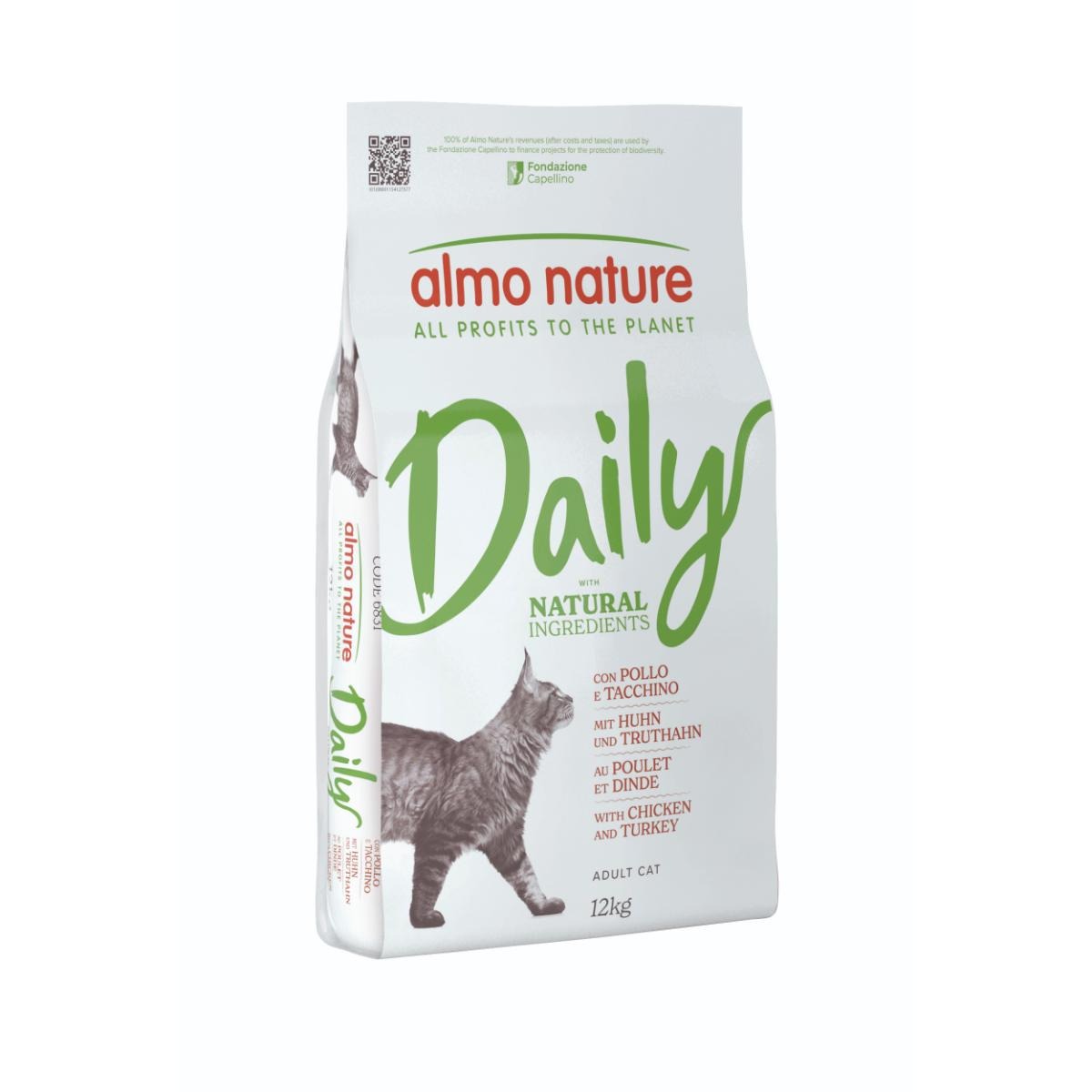 Almo Nature Cat Daily Chicken & Turkey sausā kaķu barība Vista, tītars 12kg