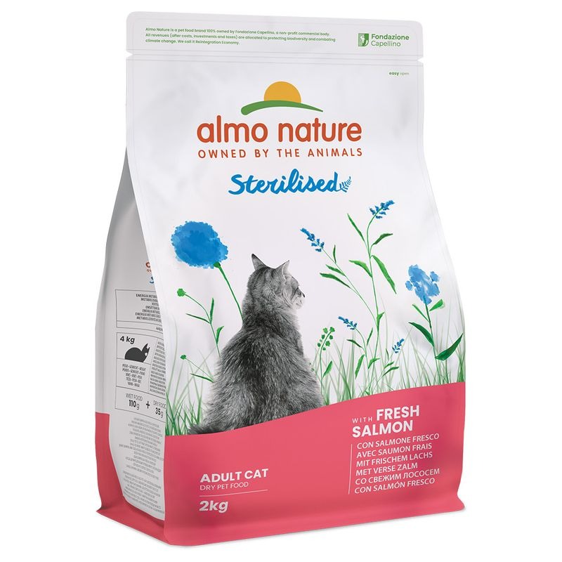 Almo Nature Cat Holistic Sterilised Salmon sausā barība kaķiem Lasis 2kg