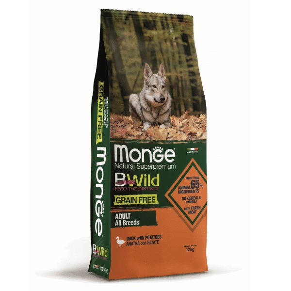 MONGE DOG BWILD DUCK sausā suņu barība Pīle 12kg