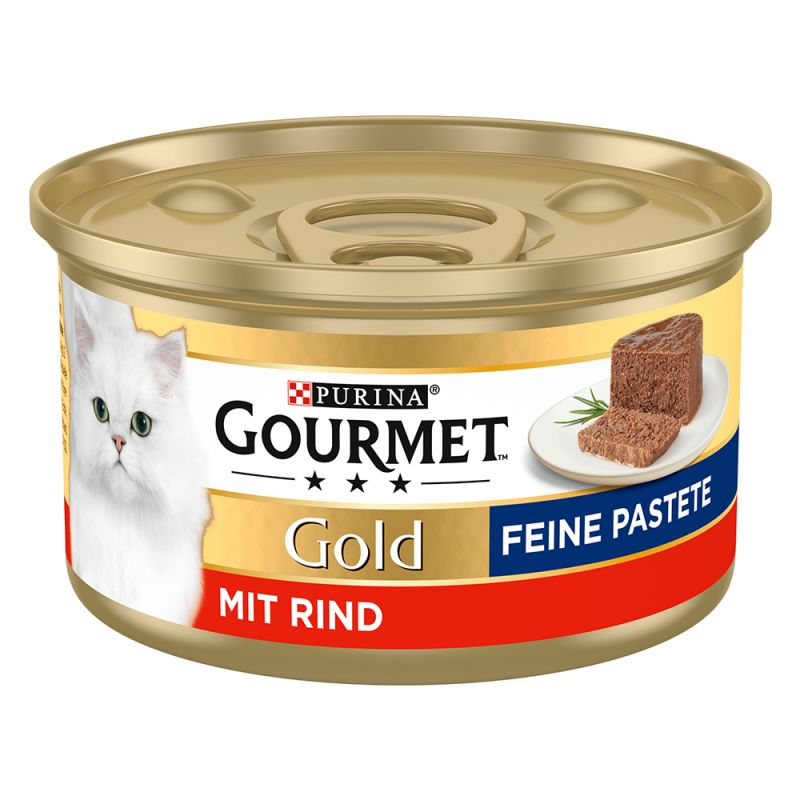 GOURMET GOLD PATE BEEF kaķu konservi pastēte Liellops 85g