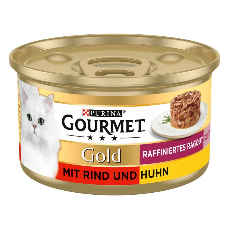 GOURMET GOLD DUO kaķu konservi Liellops, vista 85g