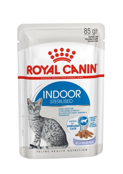 Royal Canin INDOOR STERILIZED JELLY kaķu konservi želējā 85g x12