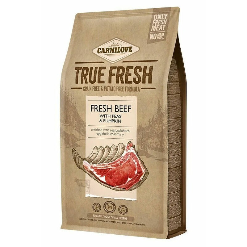 CARNILOVE DOG TRUE FRESH BEEF bezgraudu sausā barība suņiem Liellops 4kg