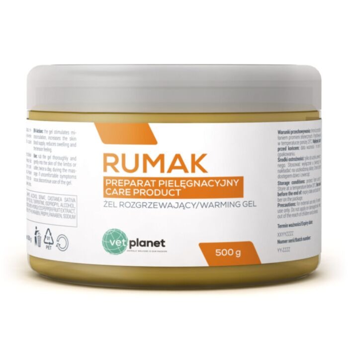 RUMAK zirgu gēls sildošs tūskas mazināšanai 500g
