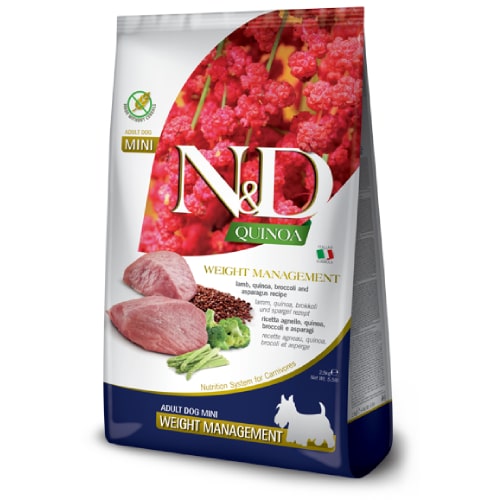 FARMINA N&D DOG GF QUINOA LAMB WEIGHT S suņu barība Jērs, kvinoja 2.5kg