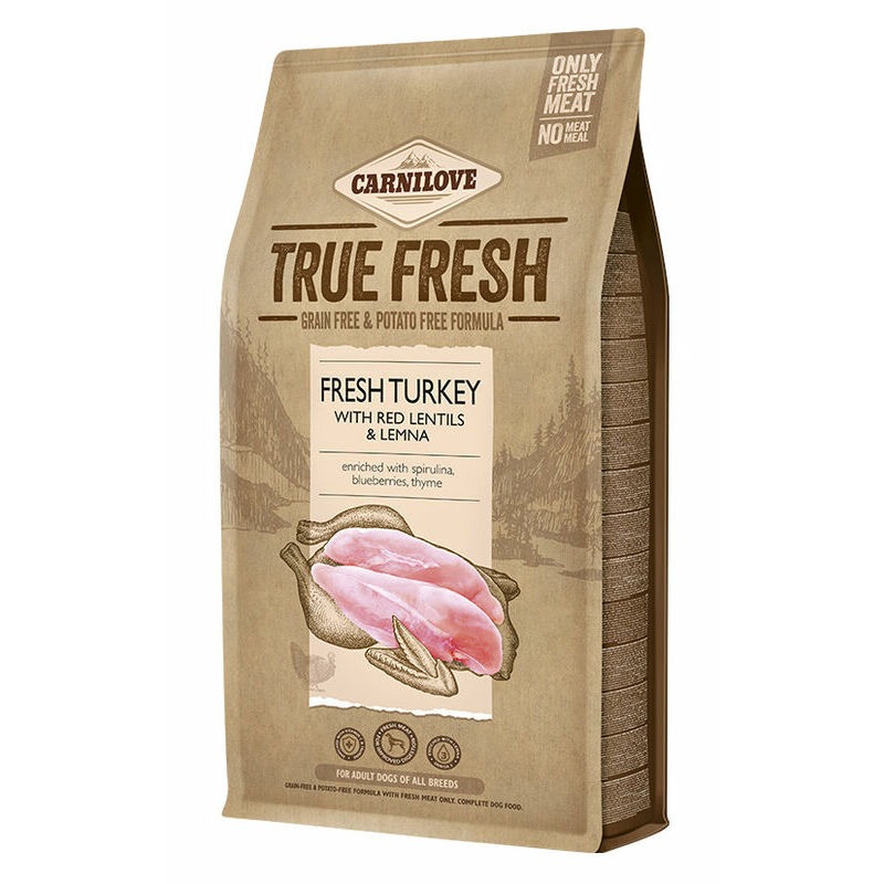 CARNILOVE DOG TRUE FRESH TURKEY bezgraudu sausā barība suņiem Tītars 1.4kg